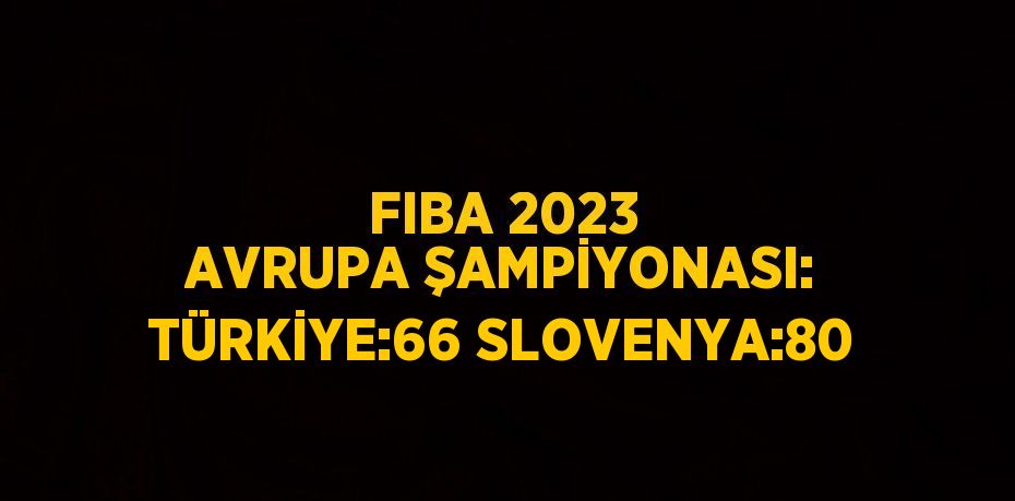 FIBA 2023 AVRUPA ŞAMPİYONASI: TÜRKİYE:66 SLOVENYA:80