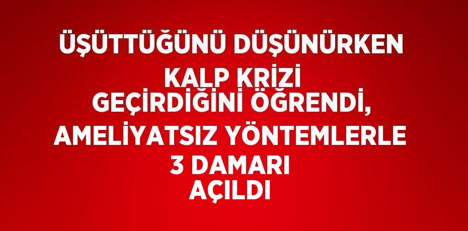 ÜŞÜTTÜĞÜNÜ DÜŞÜNÜRKEN KALP KRİZİ GEÇİRDİĞİNİ ÖĞRENDİ, AMELİYATSIZ YÖNTEMLERLE 3 DAMARI AÇILDI