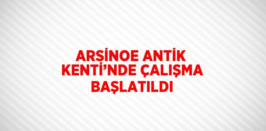 ARSİNOE ANTİK KENTİ’NDE ÇALIŞMA BAŞLATILDI