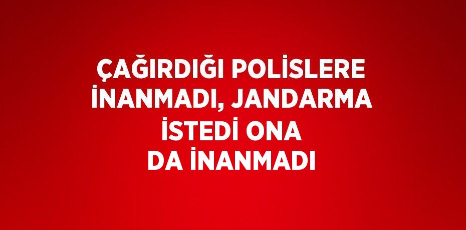 ÇAĞIRDIĞI POLİSLERE İNANMADI, JANDARMA İSTEDİ ONA DA İNANMADI