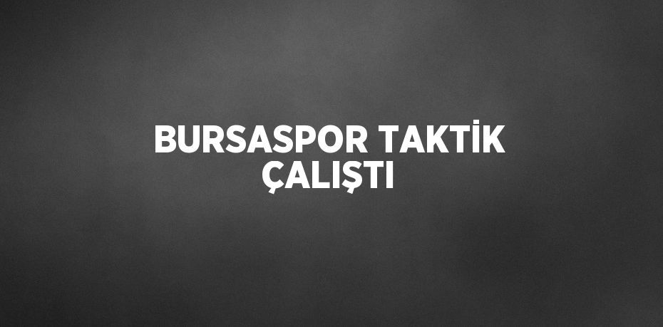 BURSASPOR TAKTİK ÇALIŞTI