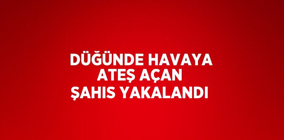 DÜĞÜNDE HAVAYA ATEŞ AÇAN ŞAHIS YAKALANDI