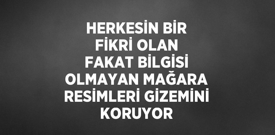 HERKESİN BİR FİKRİ OLAN FAKAT BİLGİSİ OLMAYAN MAĞARA RESİMLERİ GİZEMİNİ KORUYOR