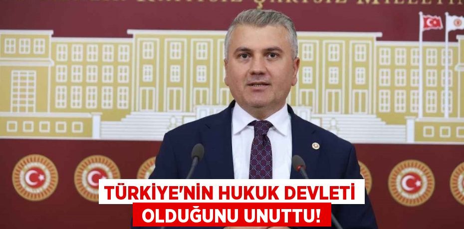 TÜRKİYE’NİN HUKUK DEVLETİ  OLDUĞUNU UNUTTU!