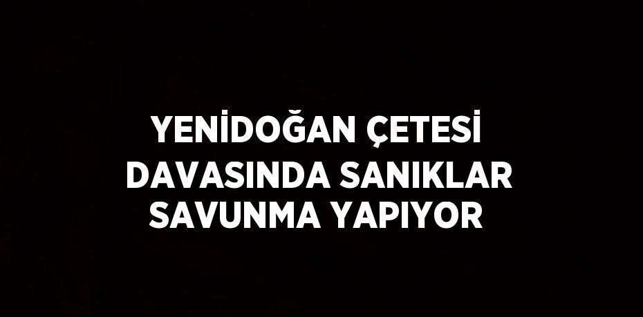 YENİDOĞAN ÇETESİ DAVASINDA SANIKLAR SAVUNMA YAPIYOR