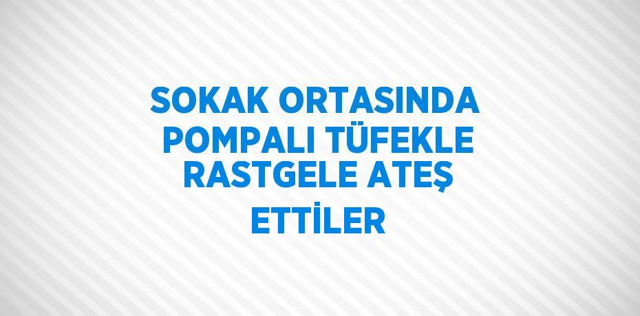 SOKAK ORTASINDA POMPALI TÜFEKLE RASTGELE ATEŞ ETTİLER