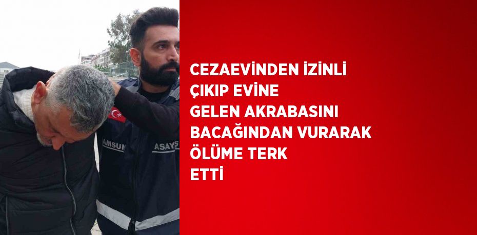 CEZAEVİNDEN İZİNLİ ÇIKIP EVİNE GELEN AKRABASINI BACAĞINDAN VURARAK ÖLÜME TERK ETTİ