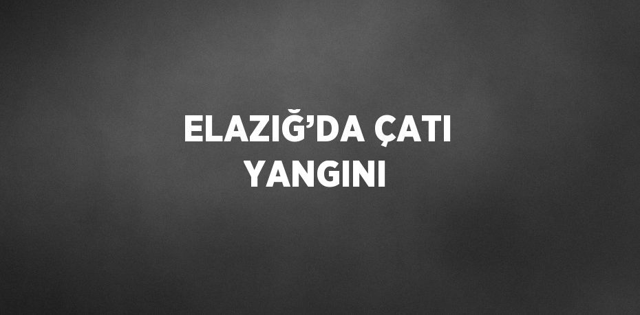 ELAZIĞ’DA ÇATI YANGINI