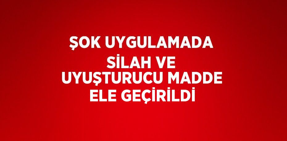 ŞOK UYGULAMADA SİLAH VE UYUŞTURUCU MADDE ELE GEÇİRİLDİ