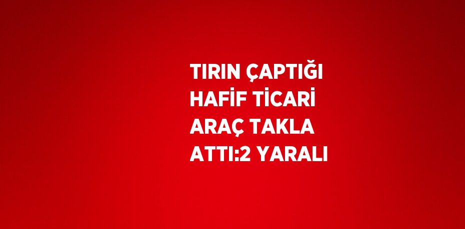 TIRIN ÇAPTIĞI HAFİF TİCARİ ARAÇ TAKLA ATTI:2 YARALI