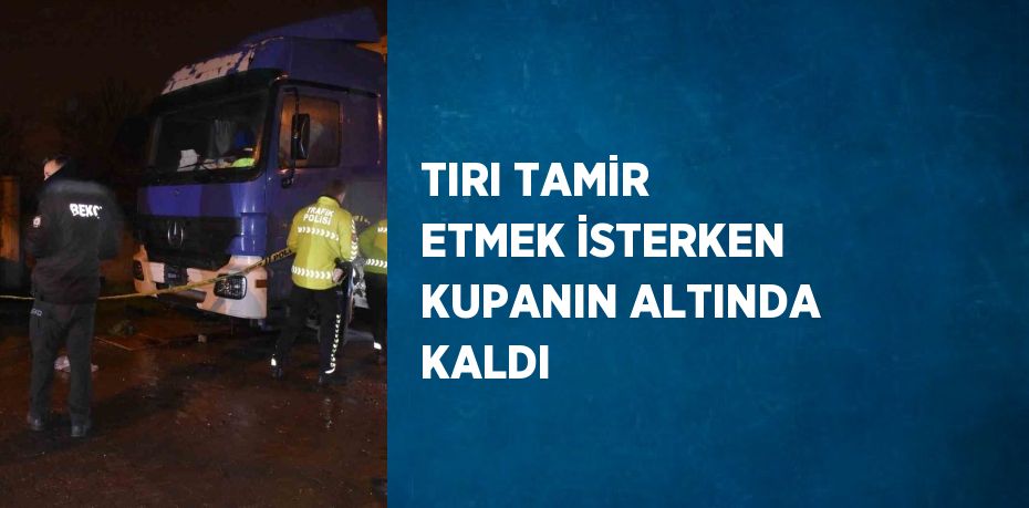 TIRI TAMİR ETMEK İSTERKEN KUPANIN ALTINDA KALDI