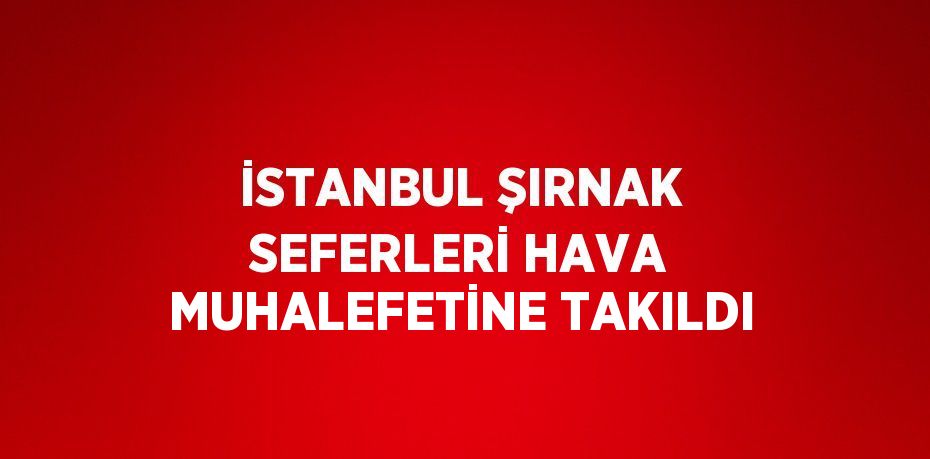 İSTANBUL ŞIRNAK SEFERLERİ HAVA MUHALEFETİNE TAKILDI