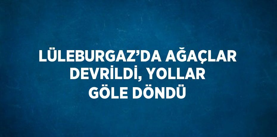 LÜLEBURGAZ’DA AĞAÇLAR DEVRİLDİ, YOLLAR GÖLE DÖNDÜ