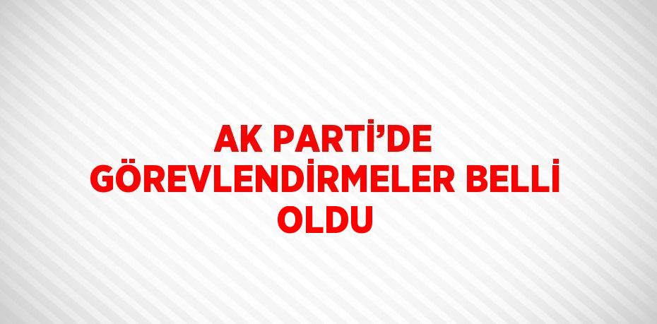 AK PARTİ’DE GÖREVLENDİRMELER BELLİ OLDU