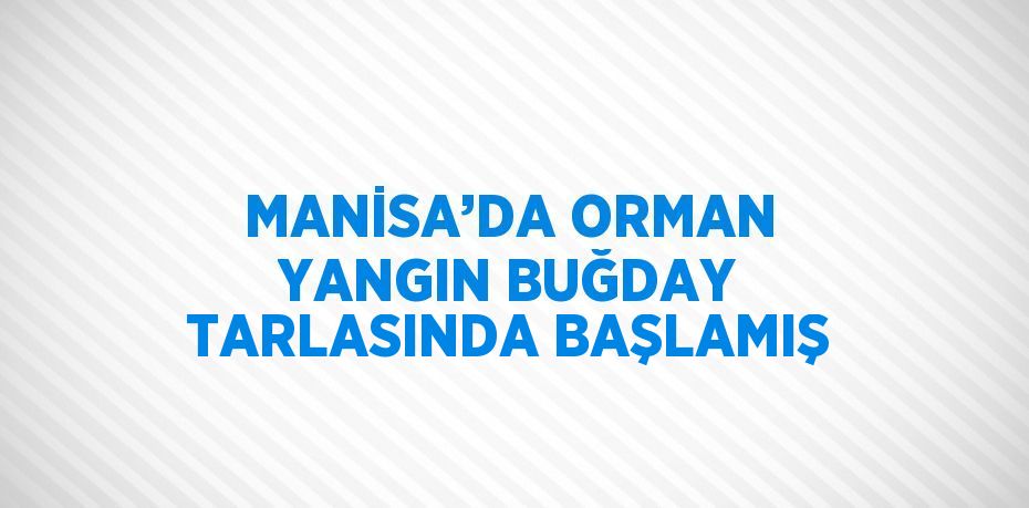 MANİSA’DA ORMAN YANGIN BUĞDAY TARLASINDA BAŞLAMIŞ