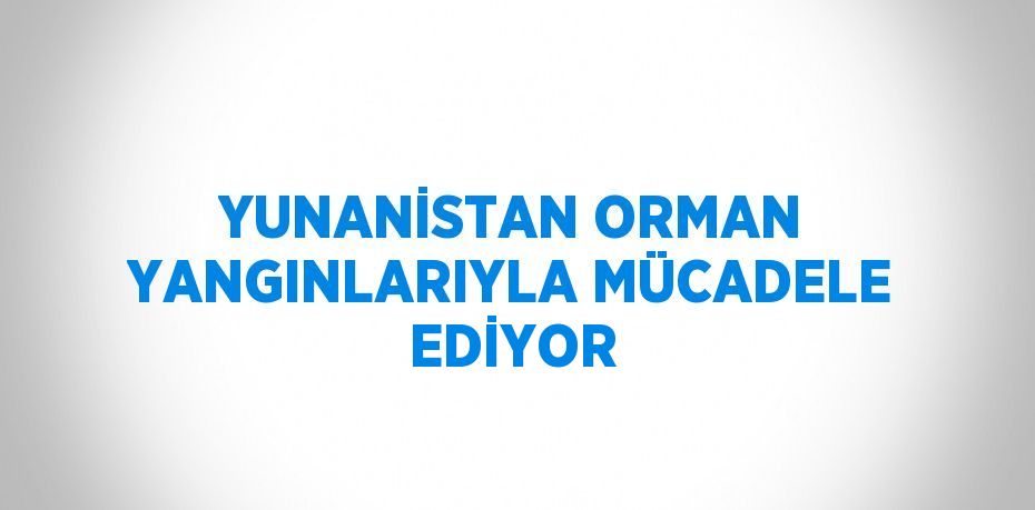 YUNANİSTAN ORMAN YANGINLARIYLA MÜCADELE EDİYOR