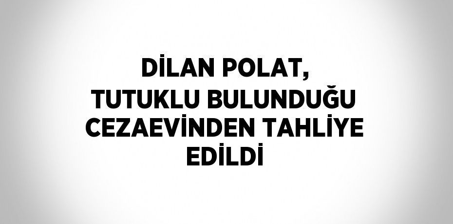 DİLAN POLAT, TUTUKLU BULUNDUĞU CEZAEVİNDEN TAHLİYE EDİLDİ