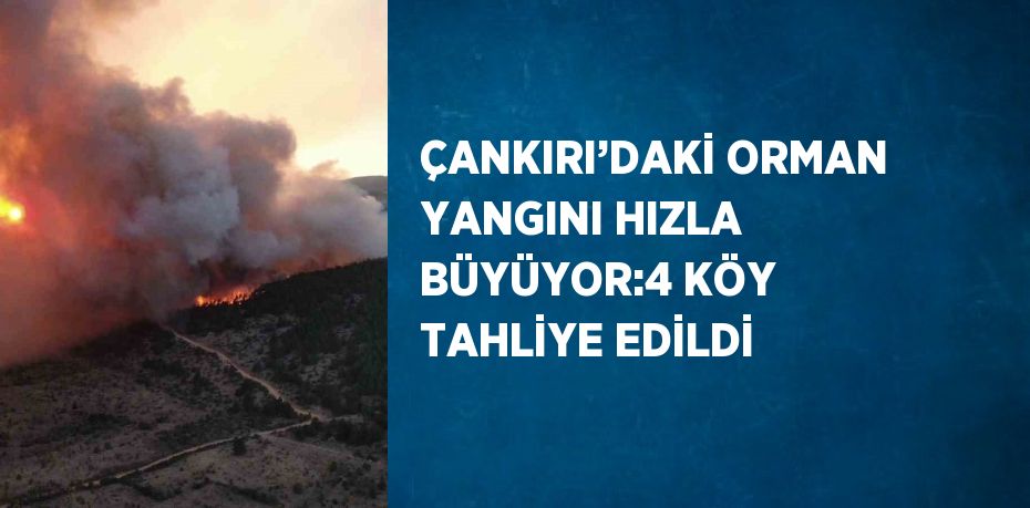 ÇANKIRI’DAKİ ORMAN YANGINI HIZLA BÜYÜYOR:4 KÖY TAHLİYE EDİLDİ