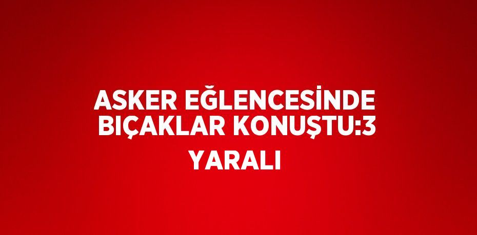 ASKER EĞLENCESİNDE BIÇAKLAR KONUŞTU:3 YARALI