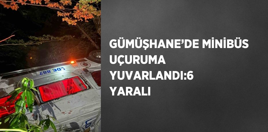 GÜMÜŞHANE’DE MİNİBÜS UÇURUMA YUVARLANDI:6 YARALI