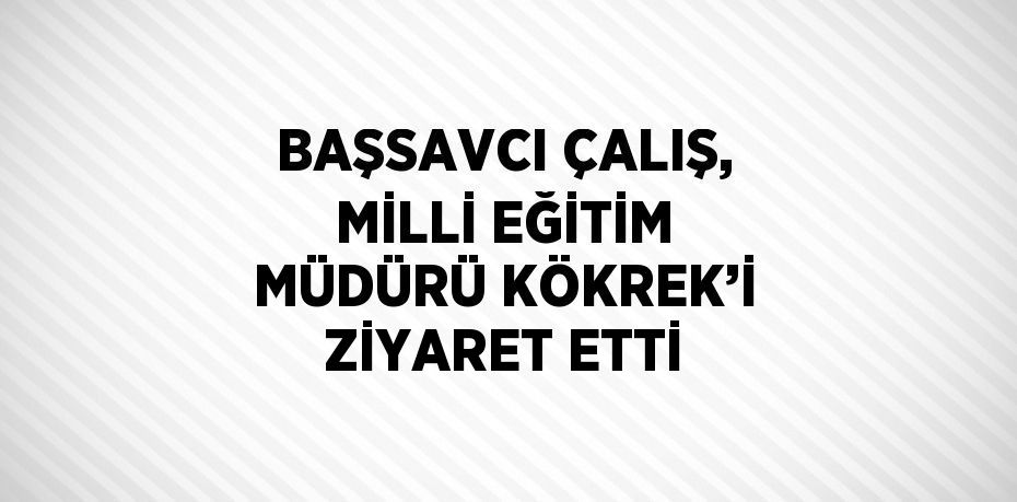 BAŞSAVCI ÇALIŞ, MİLLİ EĞİTİM MÜDÜRÜ KÖKREK’İ ZİYARET ETTİ