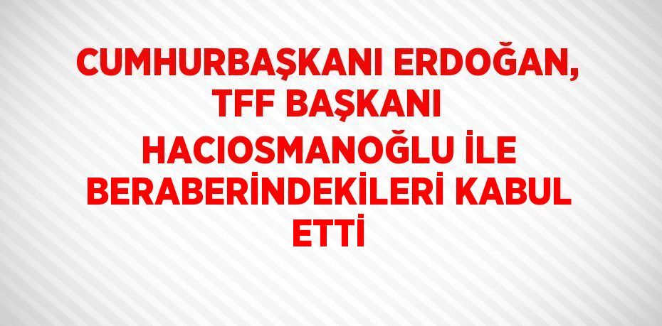 CUMHURBAŞKANI ERDOĞAN, TFF BAŞKANI HACIOSMANOĞLU İLE BERABERİNDEKİLERİ KABUL ETTİ