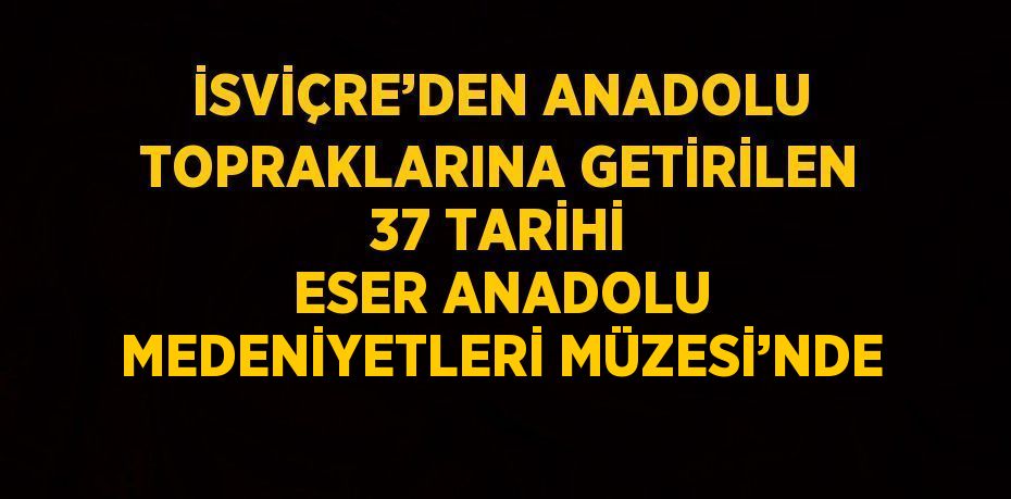 İSVİÇRE’DEN ANADOLU TOPRAKLARINA GETİRİLEN 37 TARİHİ ESER ANADOLU MEDENİYETLERİ MÜZESİ’NDE