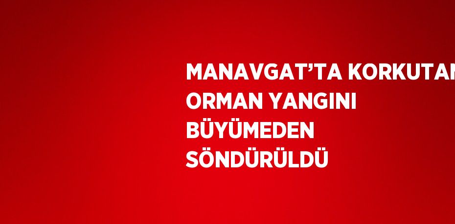 MANAVGAT’TA KORKUTAN ORMAN YANGINI BÜYÜMEDEN SÖNDÜRÜLDÜ