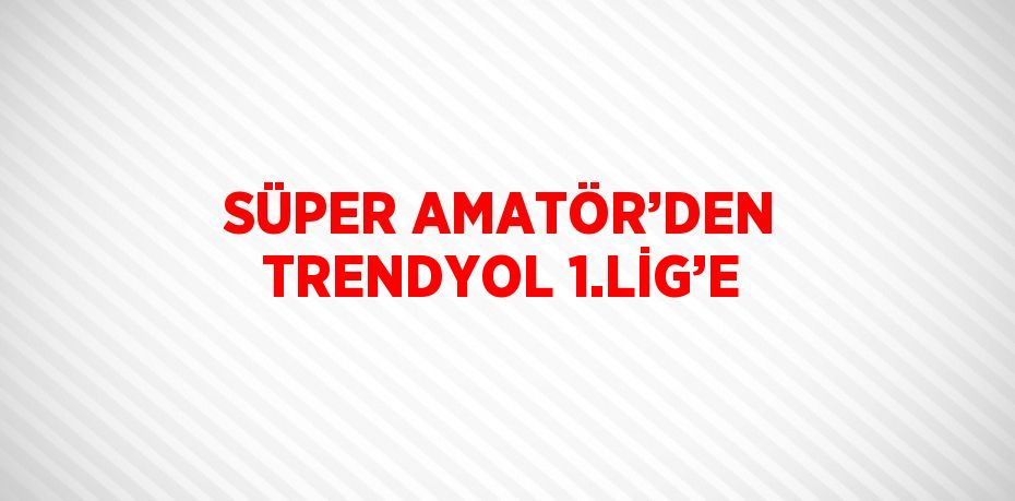 SÜPER AMATÖR’DEN TRENDYOL 1.LİG’E