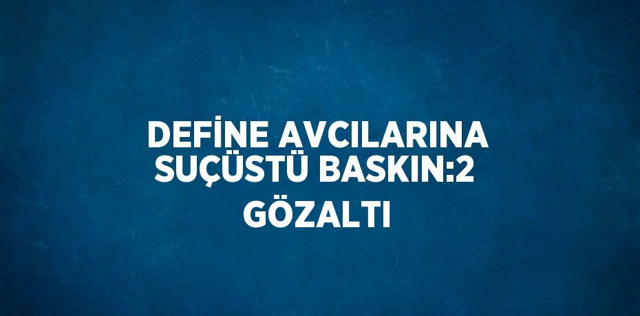 DEFİNE AVCILARINA SUÇÜSTÜ BASKIN:2 GÖZALTI