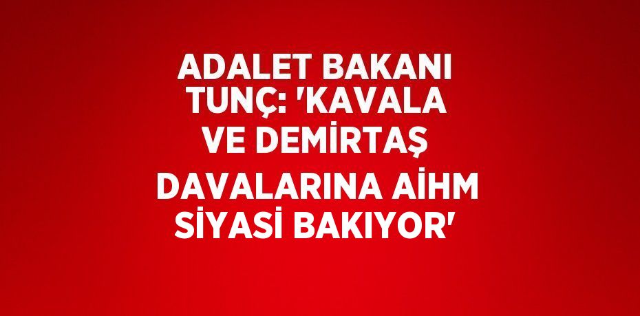 ADALET BAKANI TUNÇ: 'KAVALA VE DEMİRTAŞ DAVALARINA AİHM SİYASİ BAKIYOR'