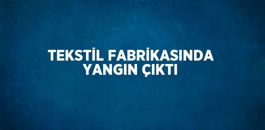 TEKSTİL FABRİKASINDA YANGIN ÇIKTI