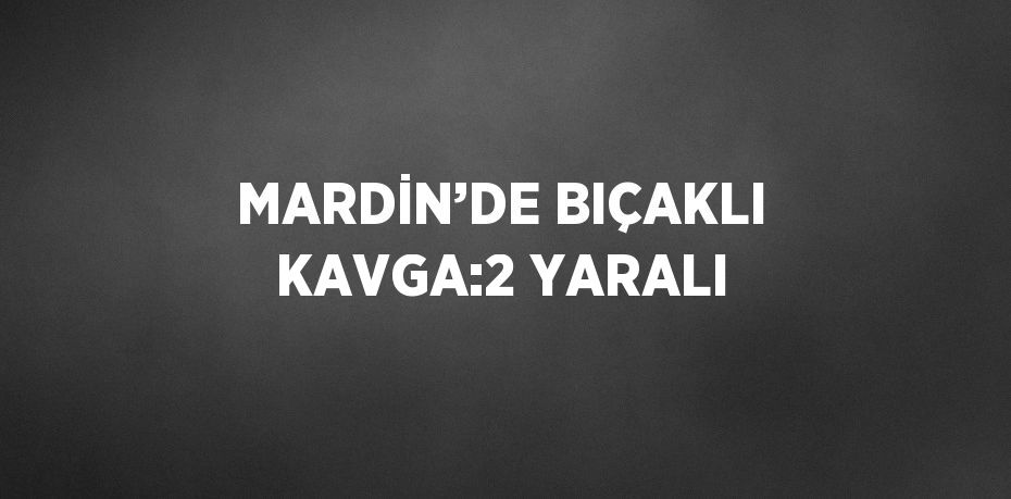 MARDİN’DE BIÇAKLI KAVGA:2 YARALI