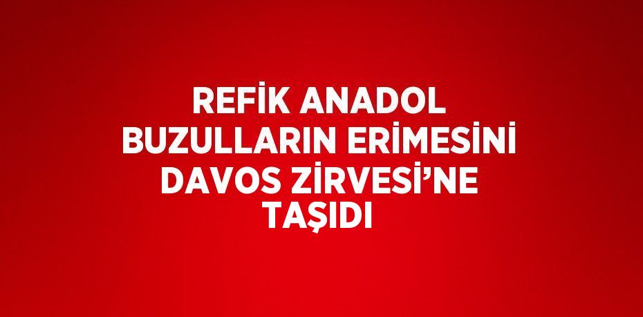 REFİK ANADOL BUZULLARIN ERİMESİNİ DAVOS ZİRVESİ’NE TAŞIDI