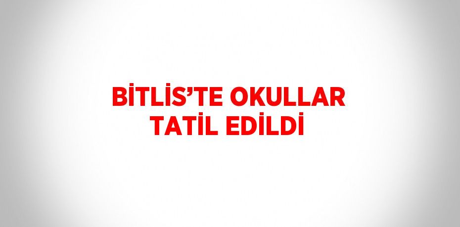 BİTLİS’TE OKULLAR TATİL EDİLDİ