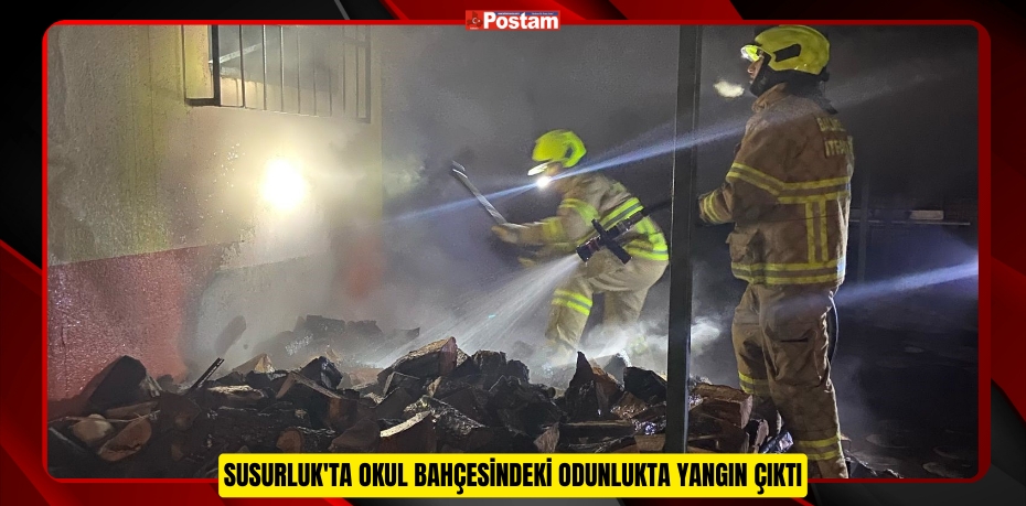 Susurluk'ta okul bahçesindeki odunlukta yangın çıktı