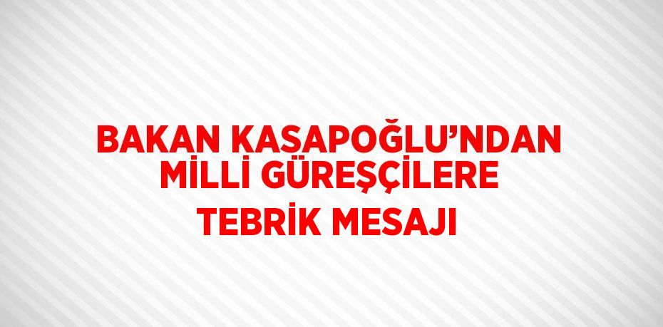 BAKAN KASAPOĞLU’NDAN MİLLİ GÜREŞÇİLERE TEBRİK MESAJI