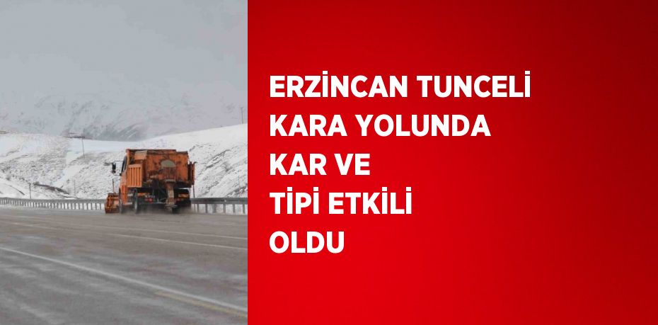 ERZİNCAN TUNCELİ KARA YOLUNDA KAR VE TİPİ ETKİLİ OLDU