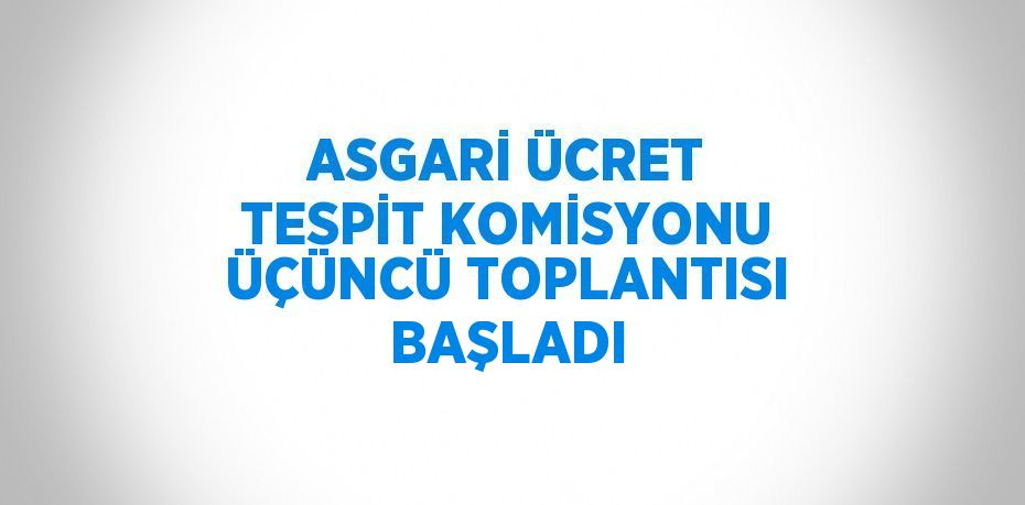 ASGARİ ÜCRET TESPİT KOMİSYONU ÜÇÜNCÜ TOPLANTISI BAŞLADI