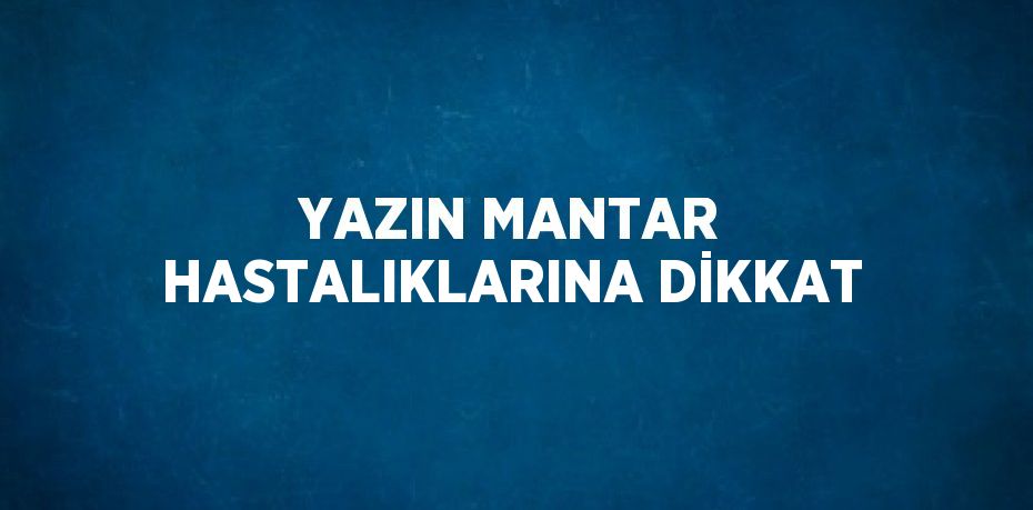 YAZIN MANTAR HASTALIKLARINA DİKKAT