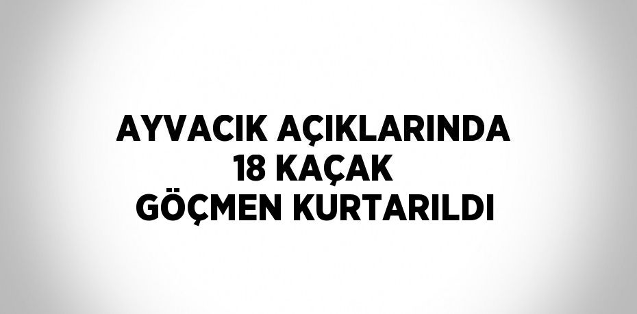 AYVACIK AÇIKLARINDA 18 KAÇAK GÖÇMEN KURTARILDI