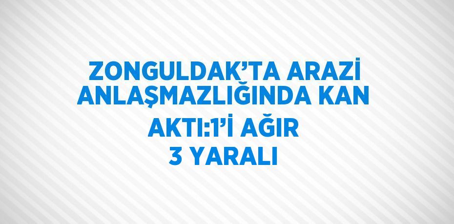 ZONGULDAK’TA ARAZİ ANLAŞMAZLIĞINDA KAN AKTI:1’İ AĞIR 3 YARALI