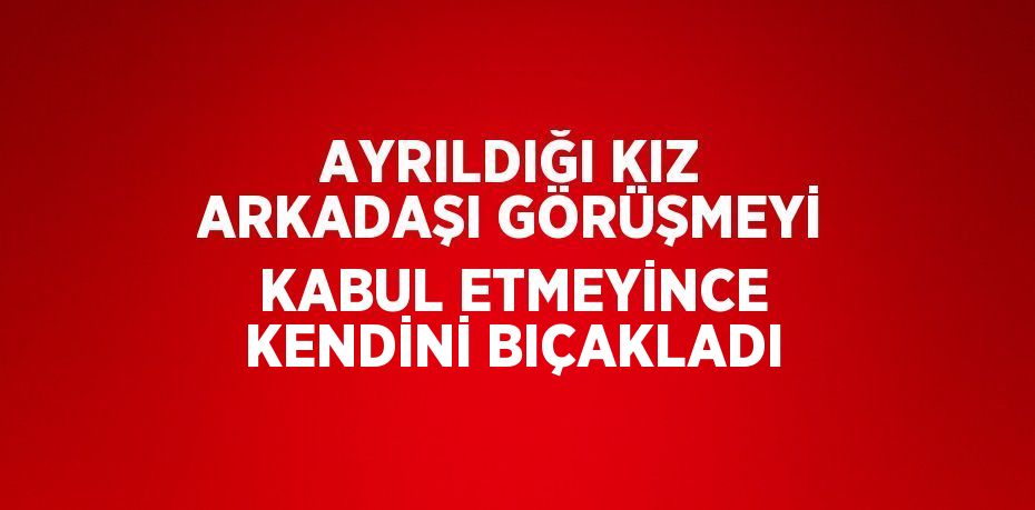 AYRILDIĞI KIZ ARKADAŞI GÖRÜŞMEYİ KABUL ETMEYİNCE KENDİNİ BIÇAKLADI