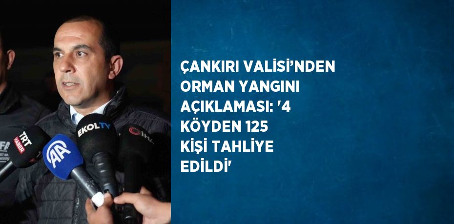 ÇANKIRI VALİSİ’NDEN ORMAN YANGINI AÇIKLAMASI: '4 KÖYDEN 125 KİŞİ TAHLİYE EDİLDİ'