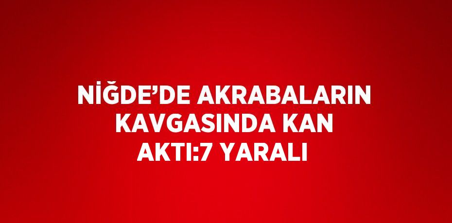 NİĞDE’DE AKRABALARIN KAVGASINDA KAN AKTI:7 YARALI