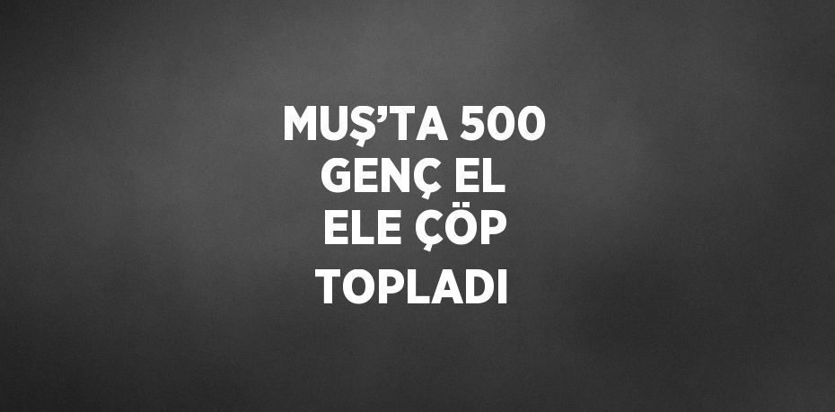 MUŞ’TA 500 GENÇ EL ELE ÇÖP TOPLADI