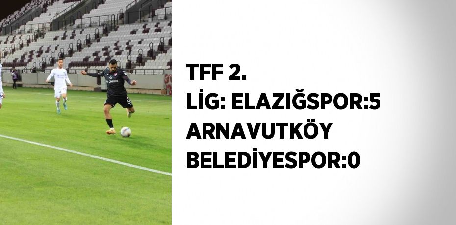 TFF 2. LİG: ELAZIĞSPOR:5 ARNAVUTKÖY BELEDİYESPOR:0