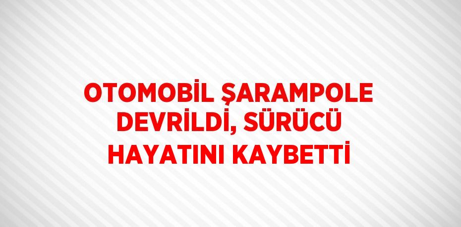 OTOMOBİL ŞARAMPOLE DEVRİLDİ, SÜRÜCÜ HAYATINI KAYBETTİ