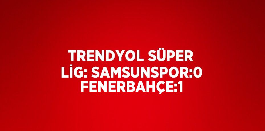 TRENDYOL SÜPER LİG: SAMSUNSPOR:0 FENERBAHÇE:1