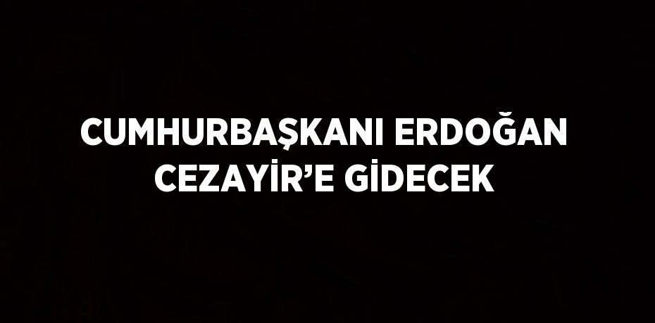 CUMHURBAŞKANI ERDOĞAN CEZAYİR’E GİDECEK